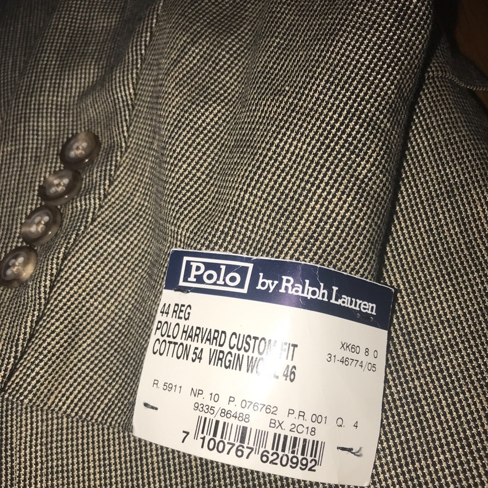 Polo Ralph Lauren Mens Harvard Custom Fit Cotton /Virgin Wool 46% Jacket 44R - Picture 3 of 12